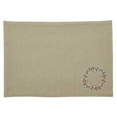 Park Designs Beige Cotton Wreath Placemat Set of 4 - 13" X 19"