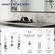 preview thumbnail 11 of 34, Double Handle Waterfall Bathroom Faucet with Pop-up Drain,Widespread 3 Hole Bathroom Sink Faucet