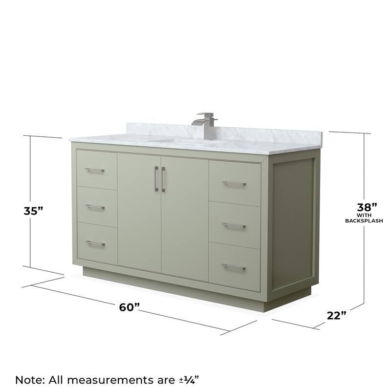 Wyndham Collection WCF1111-60S-NAT-M58 Icon 60" Free Standing Single