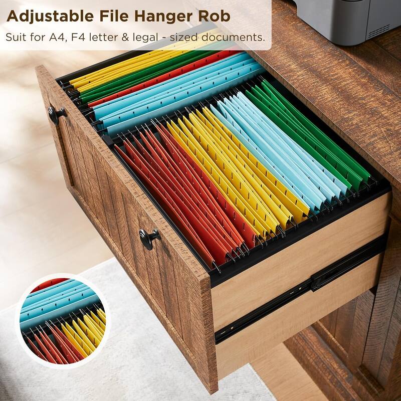 Farmhouse File Cabinet, Wood Lateral Filing Cabinet, Storage Cabinet