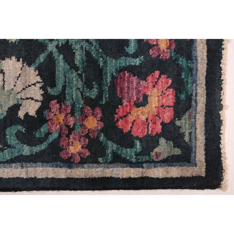 ECARPETGALLERY Hand-knotted Signature Collection Black Wool Rug - 8'1 x 9'11