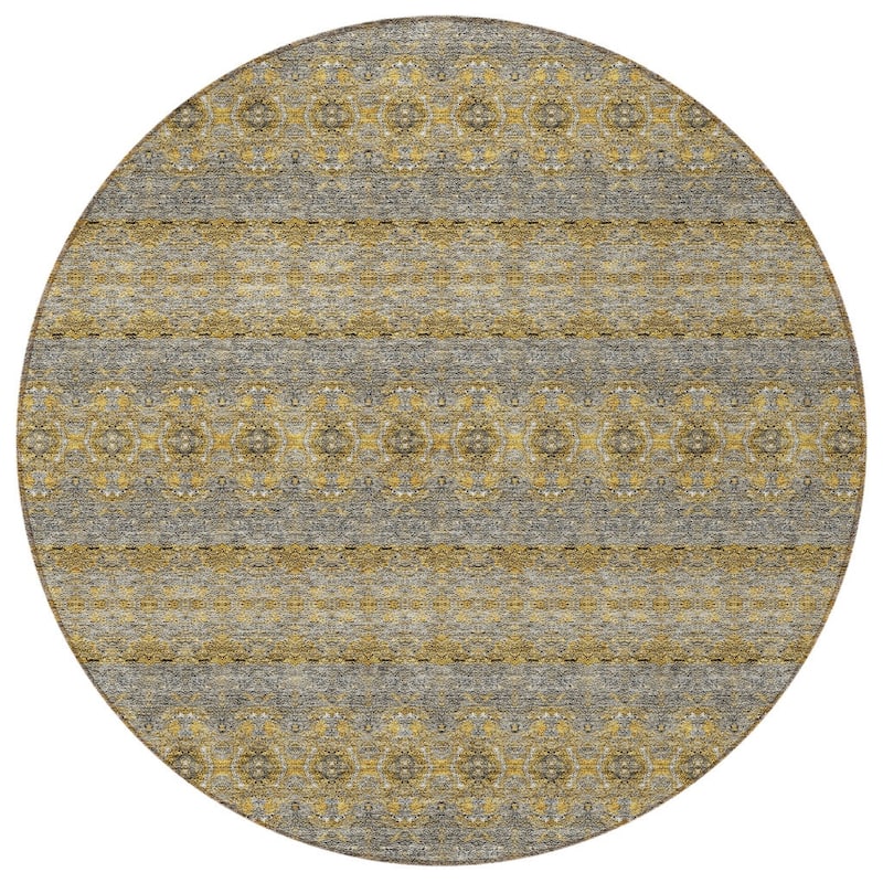 HomeRoots Floral Medallion Transitional Rectangle Outdoor Rug