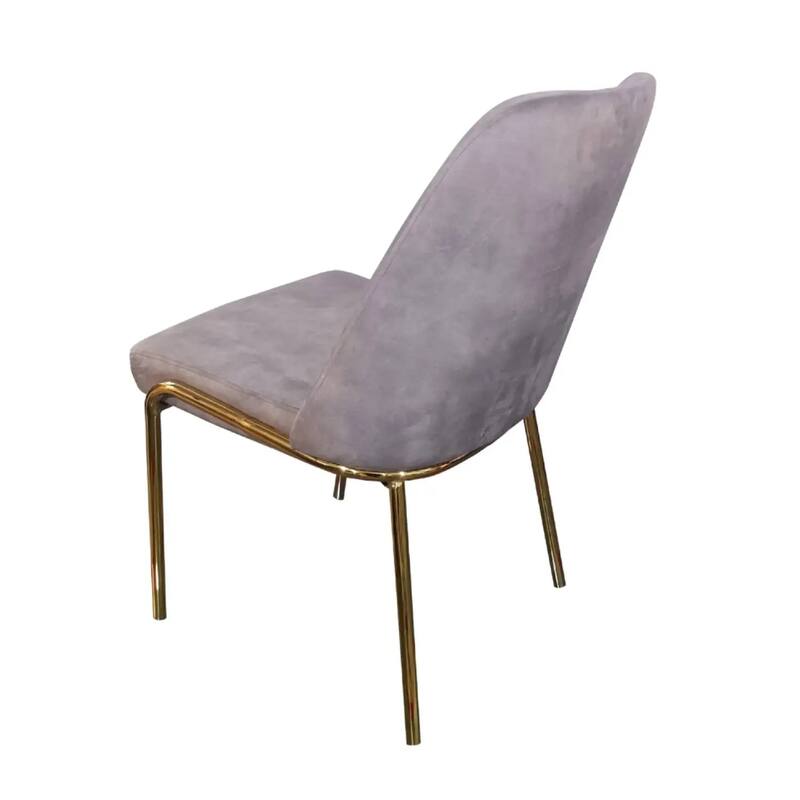 Lumen Modern Upholstered Kitchen Dining Chair with Gold Steel Legs Ergonomic Accent Chair