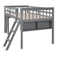 preview thumbnail 4 of 16, Multi-function Sturdy Wooden Twin Size Loft Bed With Removable Desk and Cabinet
