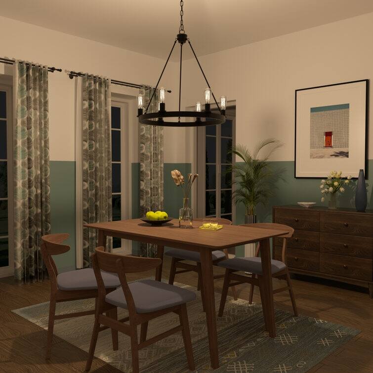 Acroma 6-light Candle Style Wagon Wheel Chandelier for dining room