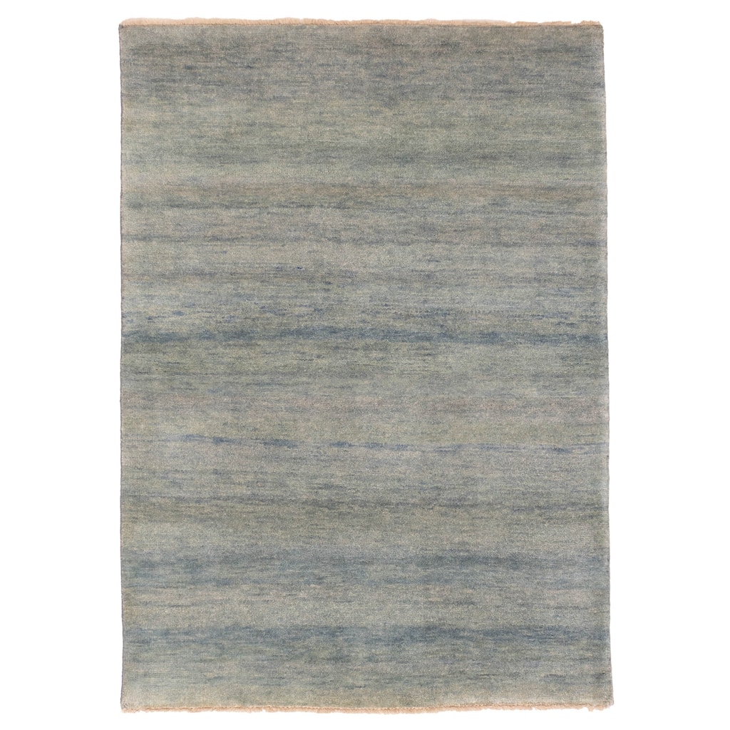 ECARPETGALLERY Hand-knotted Pak Finest Gabbeh Light Blue Wool Rug - 4'2 x 6'0