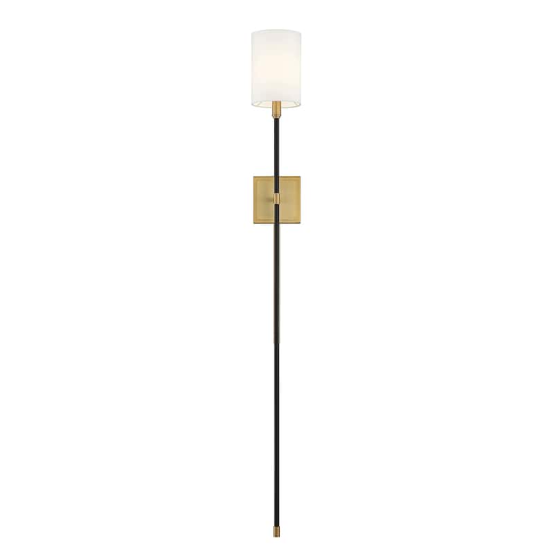 Trade Winds Paige 1-Light Wall Sconce in Black with Natural Brass Accents