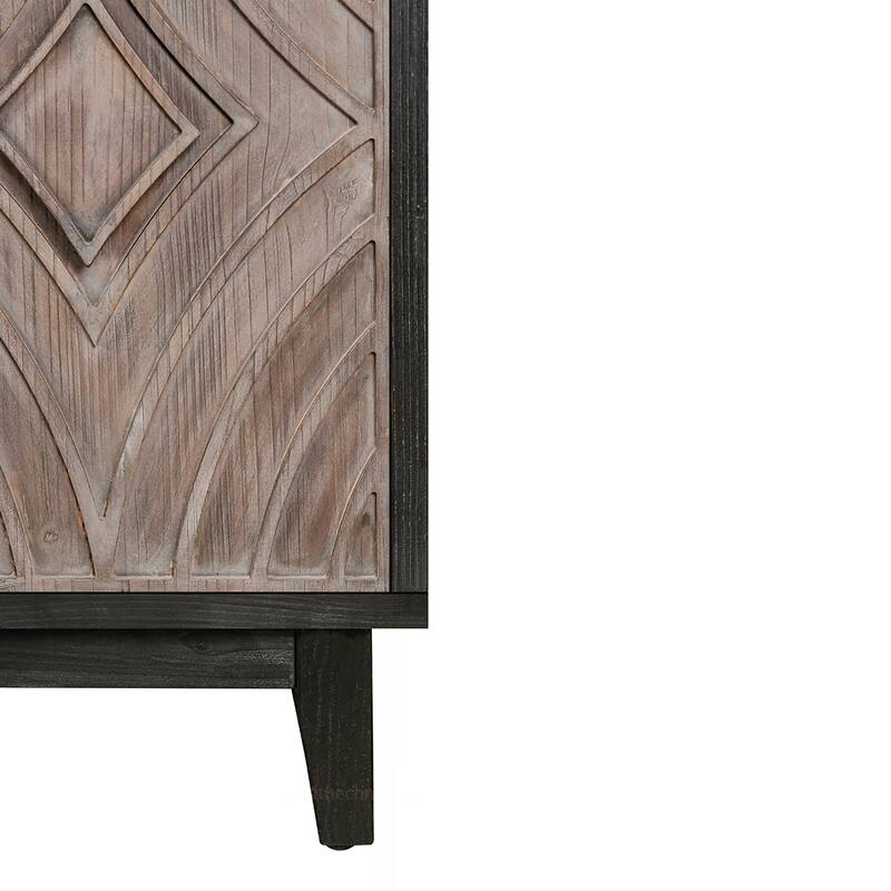 4-Door Solid Wood Storage Cabinet