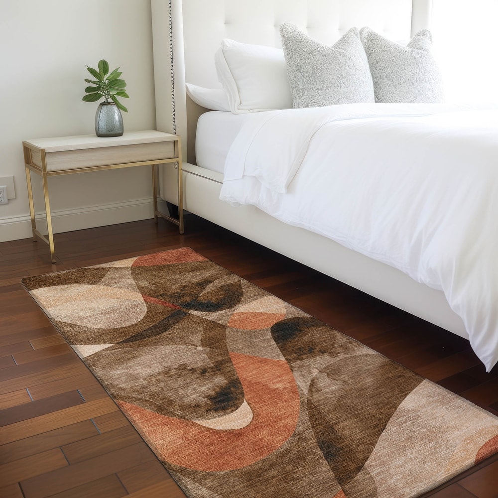 Machine Washable Indoor/ Outdoor Modern Chantille Rug