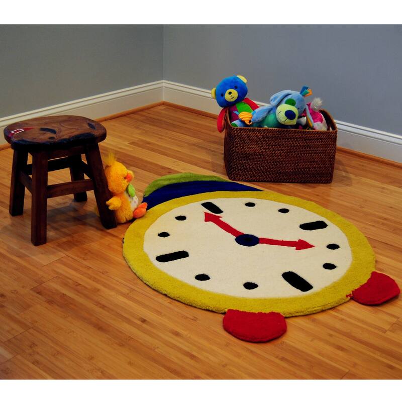 HERAT ORIENTAL Handmade Indo Multicolor Clock Wool Rug - 2'8 x 3'8