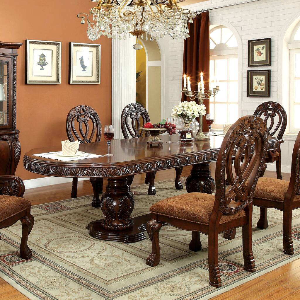 Furniture of America Moka Traditional 113-inch Expandable Dining Table