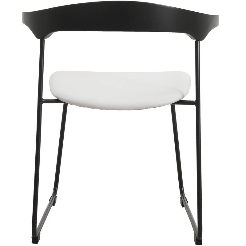 Lyra Modern Dining Chair in Upholstered Faux Leather with Beech Wood Back & Metal Legs by LeisureMod