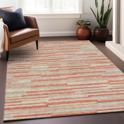 Premium Washable Super Soft Geo Stripes Mayfield Rug