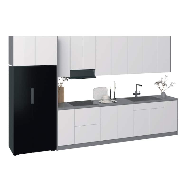 Kitchen Timeless Collection White Gloss Color Base Size 13Ft Wide - 157x24 - White