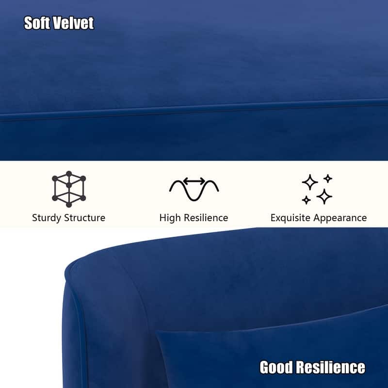Velvet Upholstered Metal Legs Loveseat