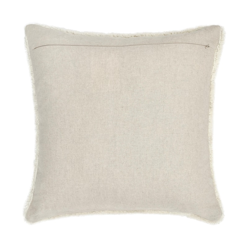 Villa by Classic Home Mercer 22" Wool Blend Fabric Ivory Throw Pillow