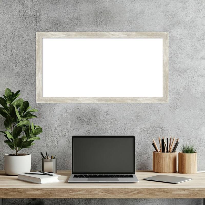 Amanti Art Crackled Metallic Narrow Framed Dry Erase Magnetic Board