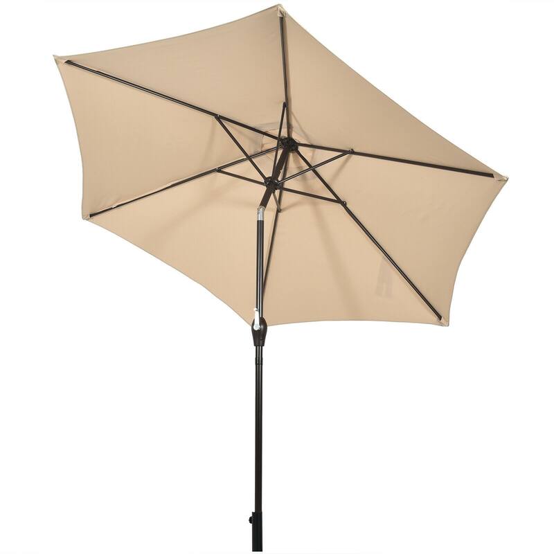 10 ft Outdoor Market Patio Table Umbrella Push Button Tilt Crank Lift