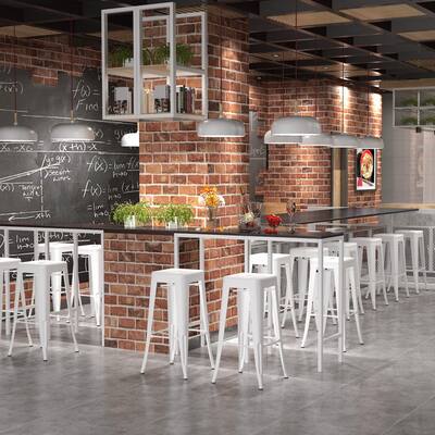 Homy Casa Industrial Metal Stackable 29inch Bar Stool