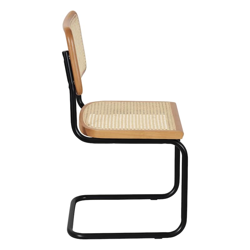 Breuer Chair Company Marcel Breuer Cesca Cane Cantilever Side Chair w/ Black Steel Frame (Various Wood & Cane Colors)