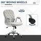 preview thumbnail 3 of 7, Teddy Fleece Home Office Chair, Upholstered Vanity Chair with Armrests, Swivel Rolling Chair with Adjustable Height - N/A
