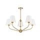 preview thumbnail 1 of 3, Xavier 5 Light Vibrant Gold + White Chandelier