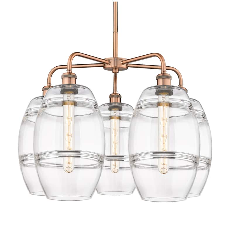Innovations Lighting 516-5CR-15-26 Vaz Chandelier Vaz 5 Light 26" Wide - Antique Copper / Clear