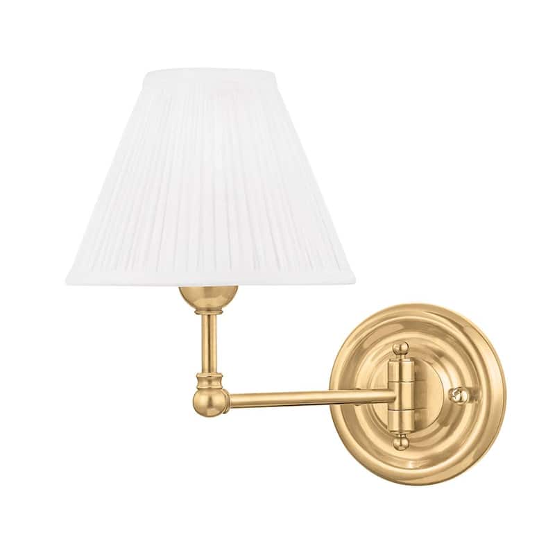 Hudson Valley Lighting Classic No.1 Single Light 11" Tall Wall Sconce - Aged Brass