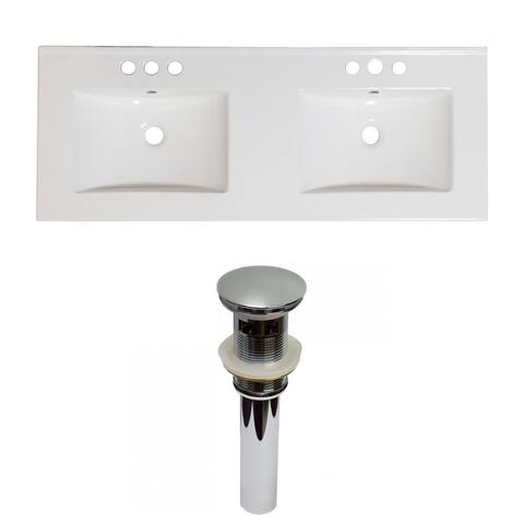American Imaginations59-in. W 3H4-in. Ceramic Top Set In White Color - 40-in. - 49-in.