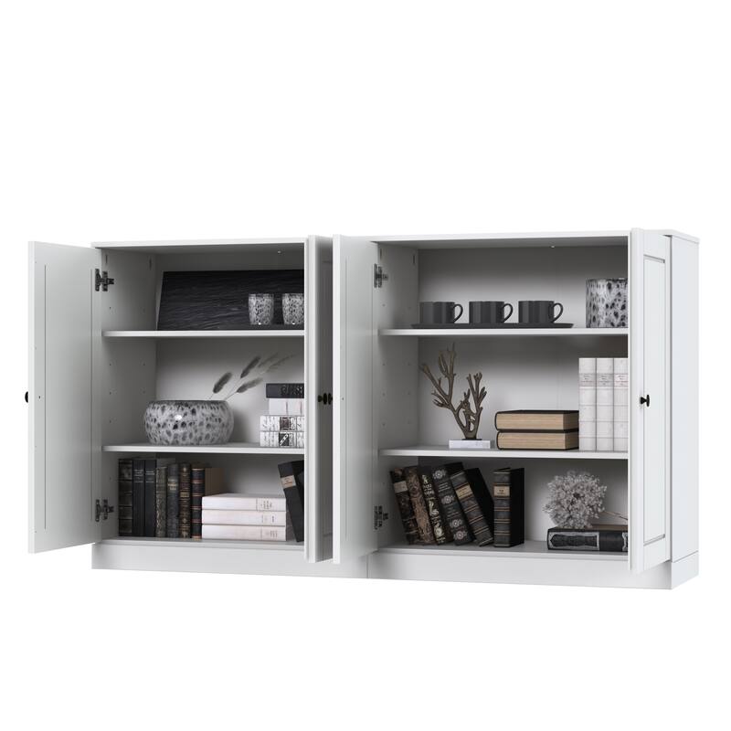 Palace Imports Solid Wood Sideboard, Raised Panel Doors, Adjustable Shelves