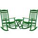 VEIKOUS Wood 3-piece Outdoor Rocking Chair and Folding Table Set