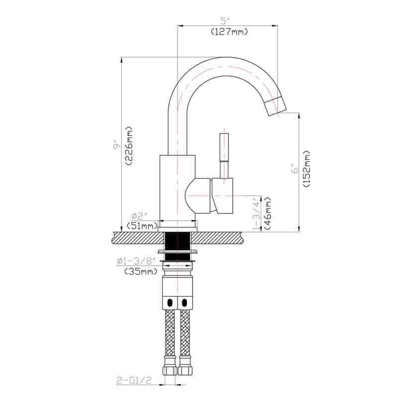Swivel Spout Bathroom Sink Faucet with Pop-up Drain