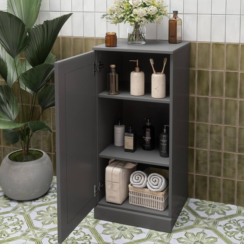 Palace Imports Solid Wood Bathroom Storage Cabinet, Raised Panel Door, Adjustable Shelves