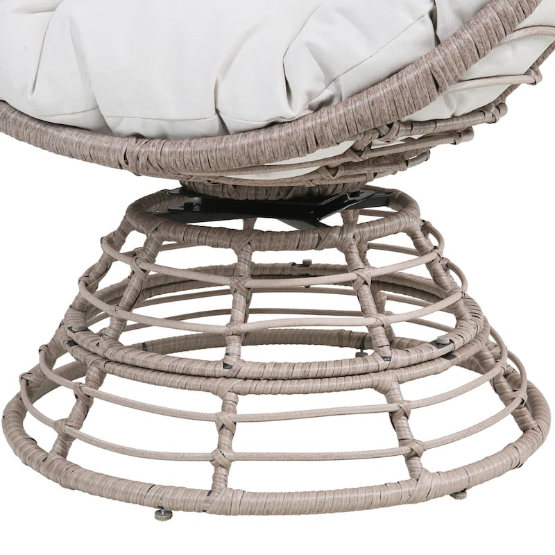 Wicker Egg Chair, Nest Basket Indoor/Outdoor Lounger for Patio