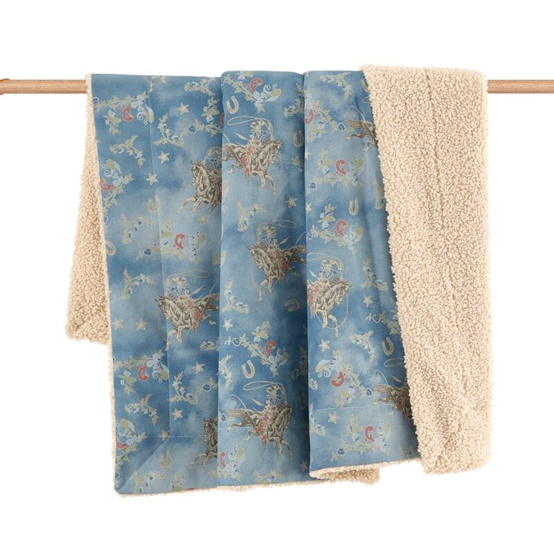 Tasha Polizzi for Paseo Road Western Design Teddy-Backed Bouclé Plush Throw, 50" x 60" - Lee Western