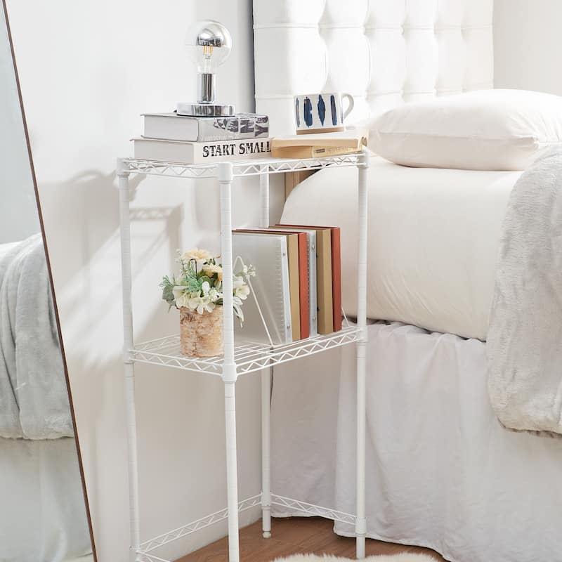 Suprima® Adjustable Shelving - Stainless Steel Nightstand by DormCo