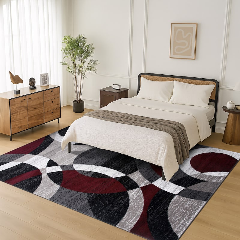 World Rug Gallery Geometric Circles Area Rug
