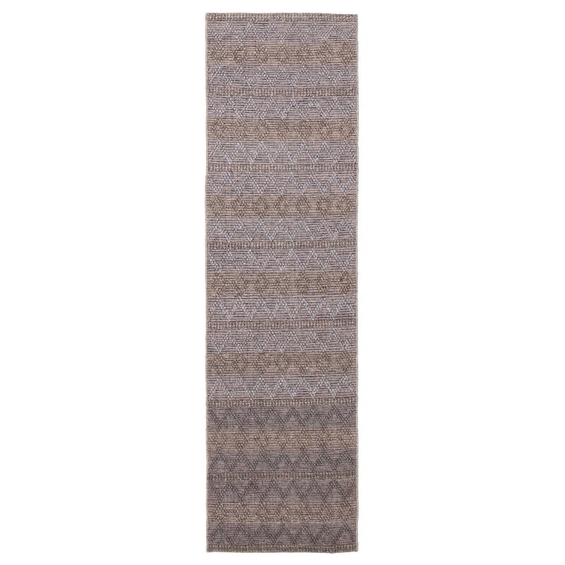 ECARPETGALLERY Braid weave Sienna Grey Wool Rug - 2'9 x 10'0 - Grey - 2'9 x 10'0