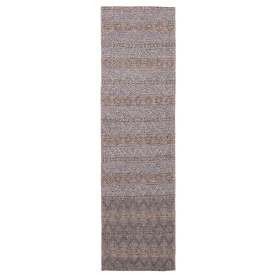 ECARPETGALLERY Braid weave Sienna Grey Wool Rug - 2'9 x 10'0