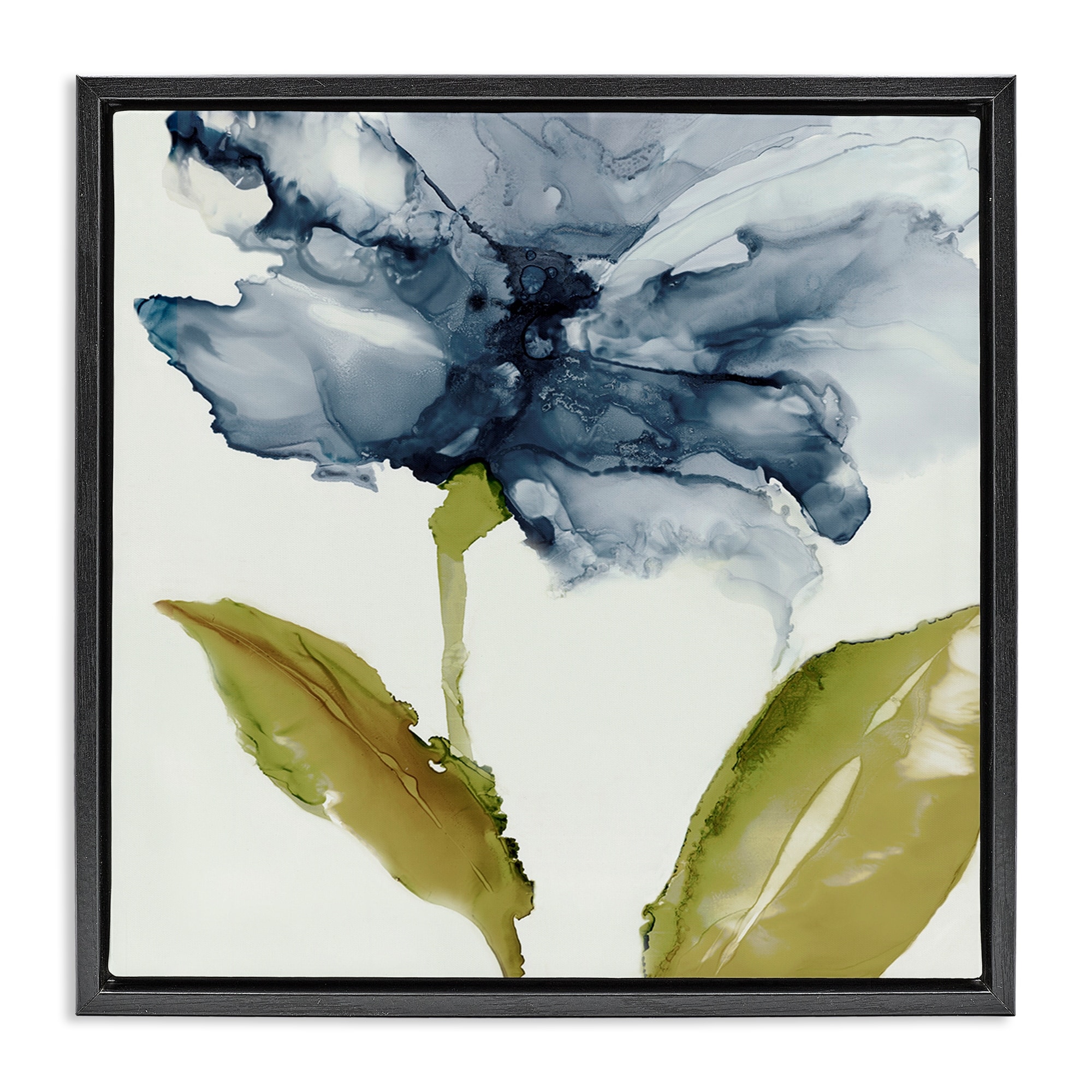 Stupell Fluid Flower Abstraction Framed Floater Canvas Wall Art Design By Jacob Q