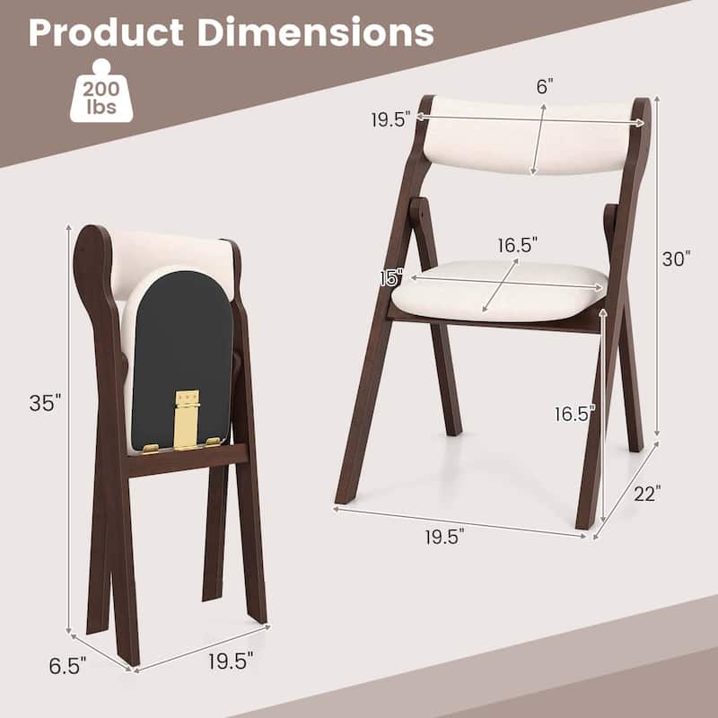 2/4PCS Folding Dining Chairs Foldable Accent Chairs Modern Side Chairs