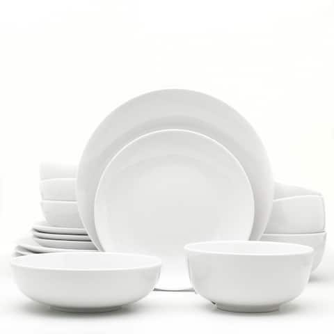 Euro Ceramica White Essential 16 Piece Porcelain Dinnerware Set (Service for 4)