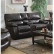 preview thumbnail 2 of 8, Faux Leather Padded Loveseat with Console