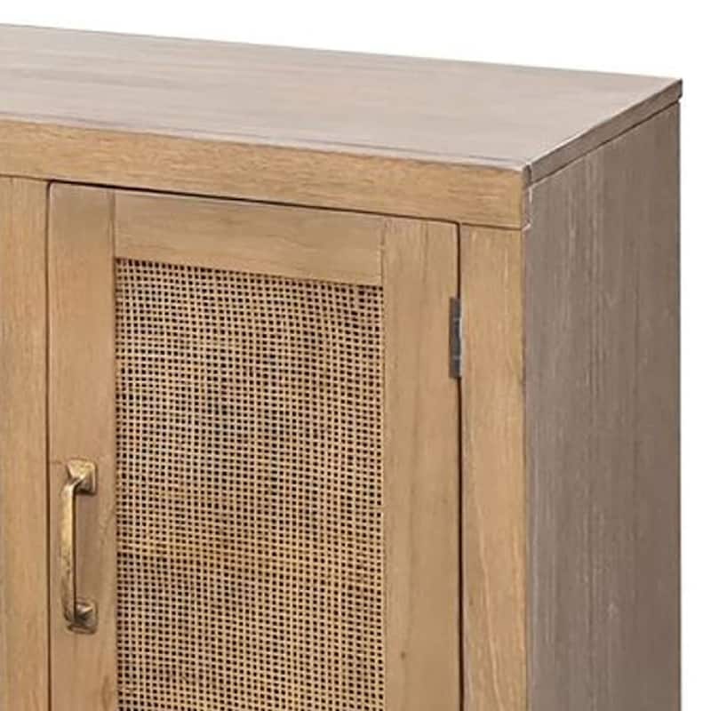 Ryle TV Media Entertainment Console, 78 Inch, Open Shelves 2 Doors, Brown