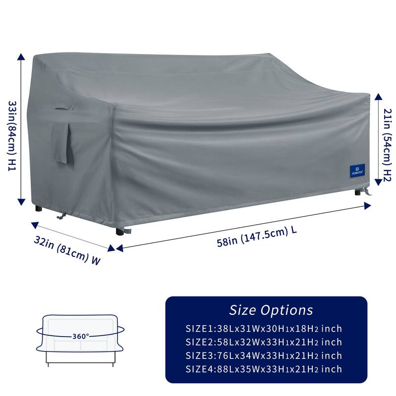 Subrtex Outdoor Sofa Cover Waterproof Couch Cover Patio Furniture Protector