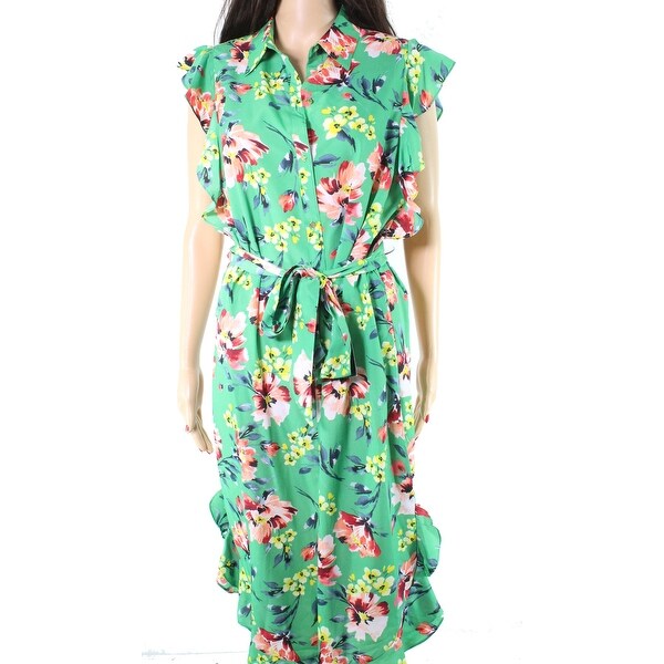 ralph lauren green floral dress