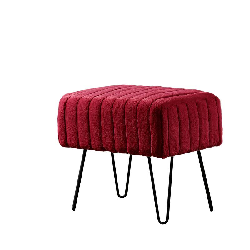 Serenta SuperMink Fauxfur Ottoman Bench