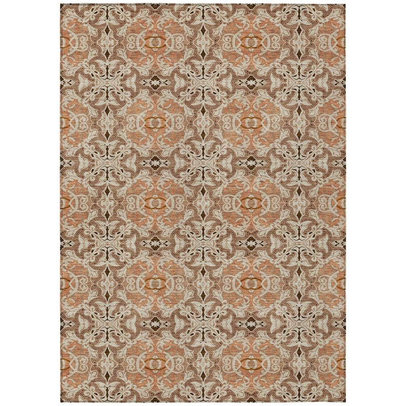 HomeRoots Medallion Transitional Rectangle Outdoor Rug