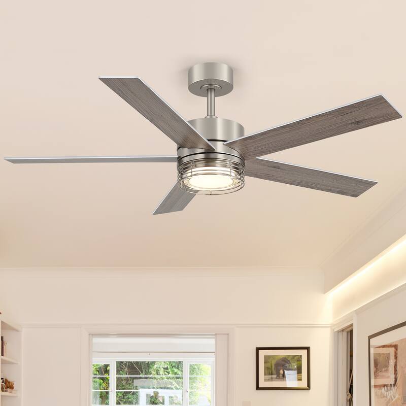 72/52-inch Reversible 8/5-Blade Dimmable LED Ceiling fan with Light and Remote