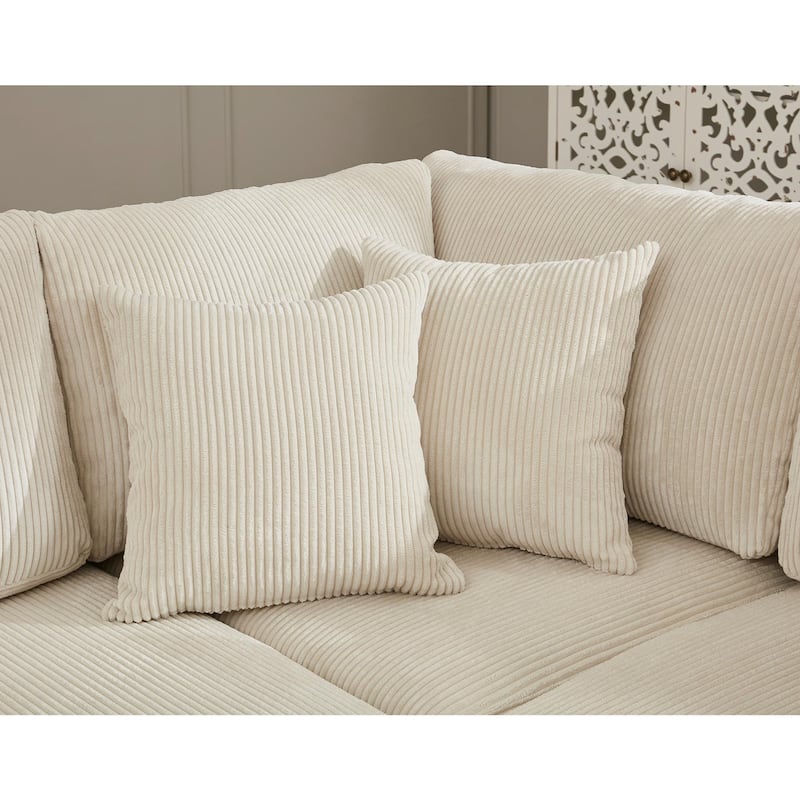 Modular Sectional Sofa for Living Room, Modern Oversized Corduroy Couch with Pillow, 5 Seater L-Shaped Sofas Comfy Couches